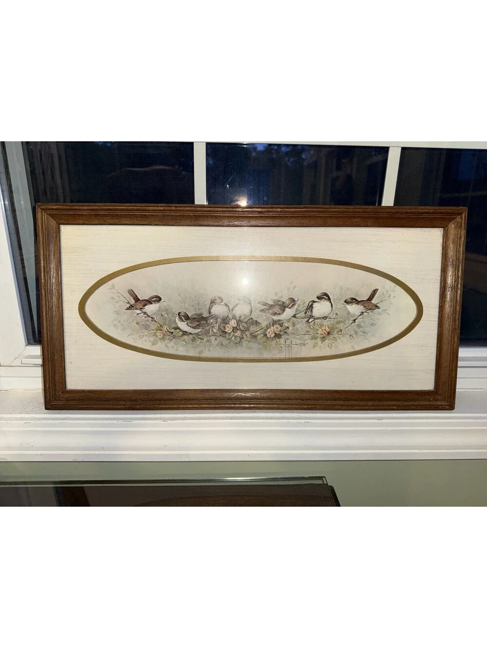 Home Interiors Margie Morrow Print Robbins Framed Matted Under Glass 21
